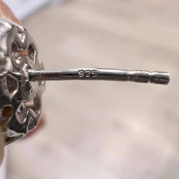 Tanzanite Floral Sterling Silver Stud Earrings